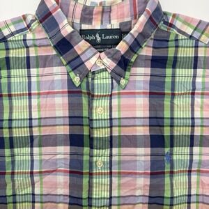 Ralph Lauren Classic Fit Men's Short Sleeve Multicolor Striped XXL 2XL Button‎